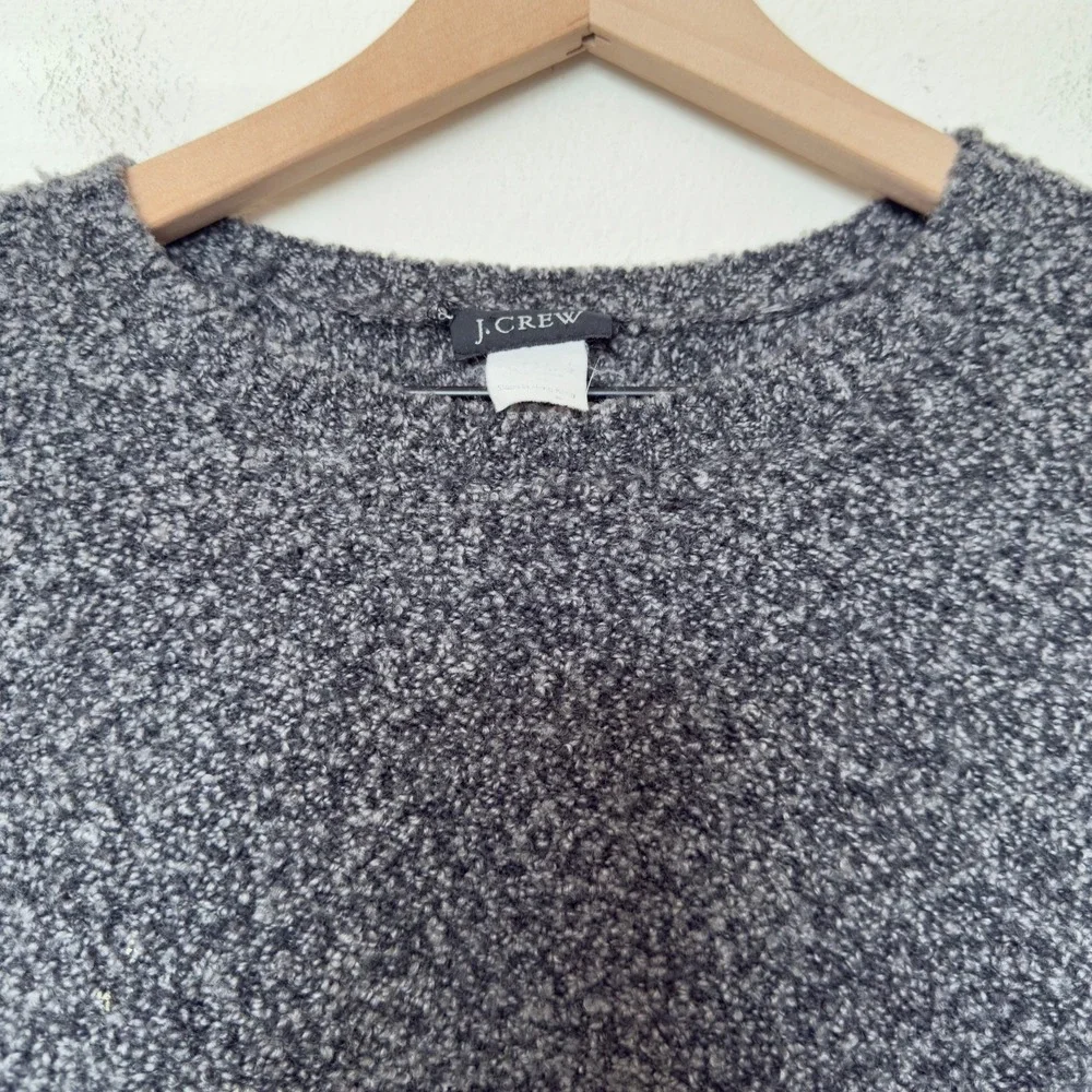J. Crew Women Chunky Sweater Large Gray Grunge Crewneck‎ Granola Girl Cozy